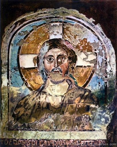 Bust of Christ, Catacomb of Pontianus,  800s O5HQ198.jpg